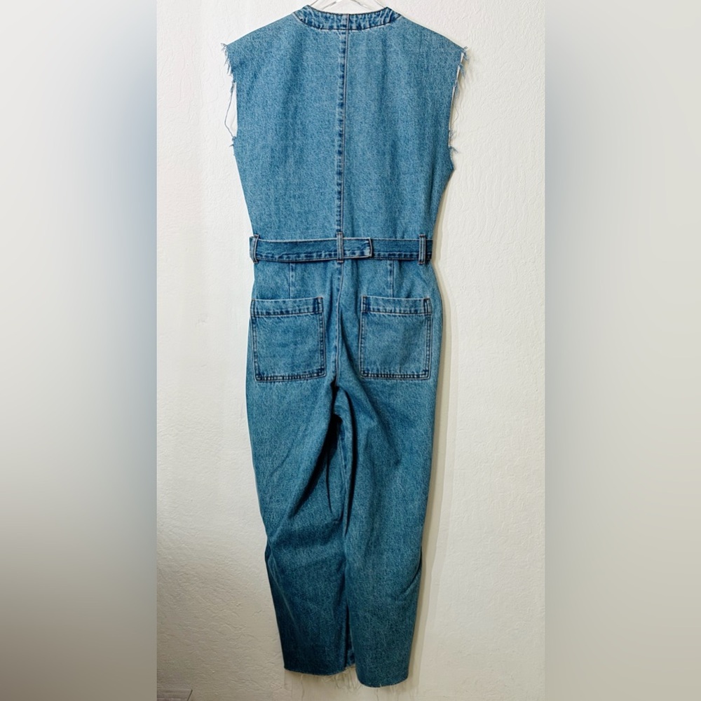 BlankNYC Frayed Demin Jumpsuit - Picture 2 of 5